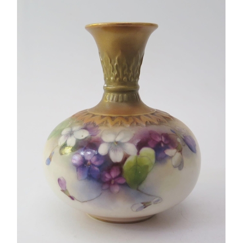 443 - A Royal Worcester Floral Decorated vase, 11cm