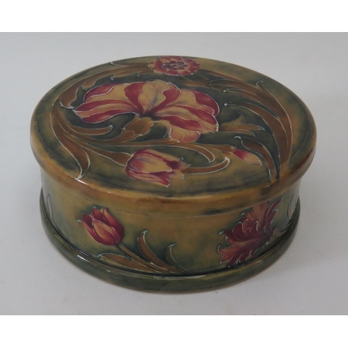 444 - A Moorcroft Spanish Pattern Circular Box and Cover, underside of lid and pot signed, impressed 1252 ... 