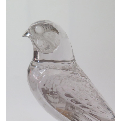 446 - A Lalique Glass Car Mascot, 'Falcon' no.1124, the polished clear glass body, embossed 'Lalique' and ... 