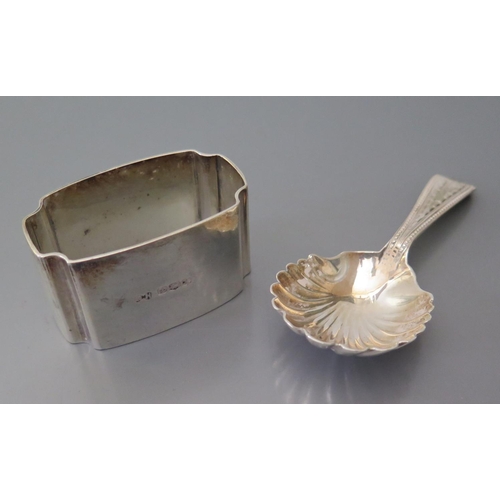 63 - A Victorian Silver Caddy Spoon with scallop bowl Exeter 1875, Josiah Williams & Co. AND Sheffield si... 