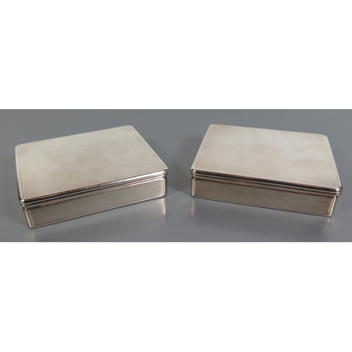 84 - A Pair of Elizabeth II Britannia Standard Silver Hinged Boxes with engine turned decoration, London ... 