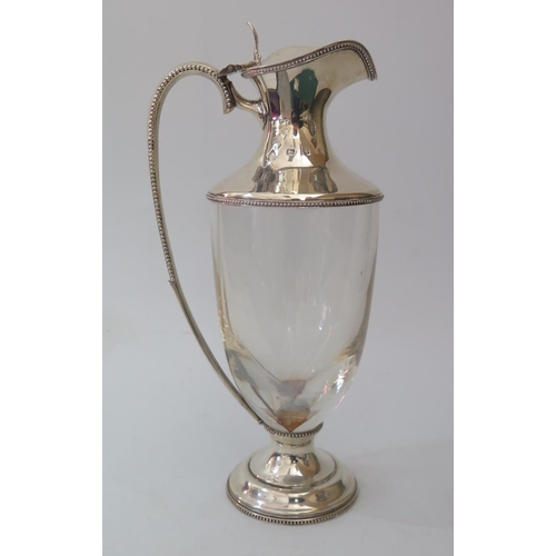 87 - An Elizabeth II Silver Mounted Claret Jug, Lindon 1981, J.A. Campbell, 27cm