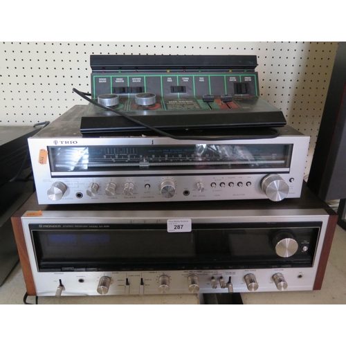 287 - Trio Stereo Receiver Model KR-2010L, Pioneer Stereo Receiver Model SX-838 and HM3000 Power Control M... 