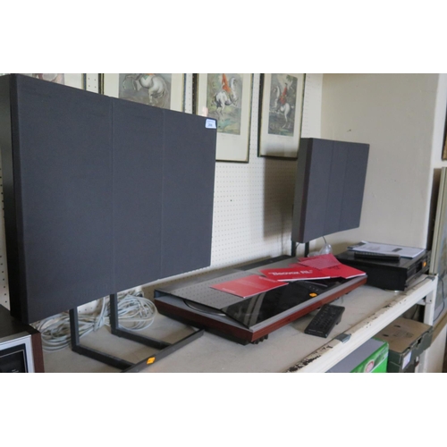 288 - A Bang & Olufsen Beocenter 7007 with S30 Speakers on Stands and Denon CD Player DCD-820. (This has c... 