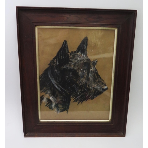 408a - A Pastel Portrait of Scottie Dog, framed and glazed, 40 x 30cm