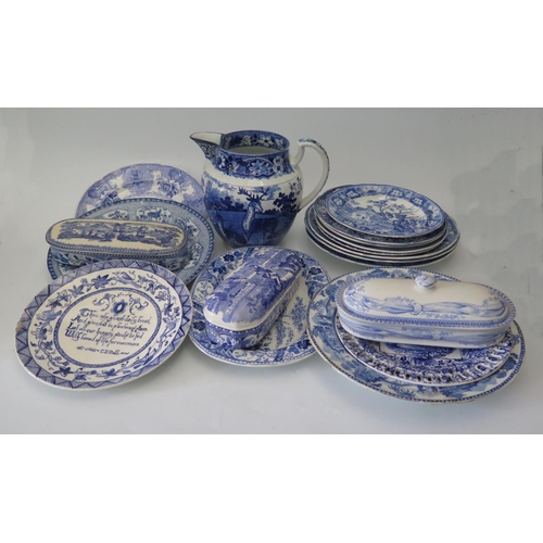 419 - A Collection of Victorian Blue and White Ware