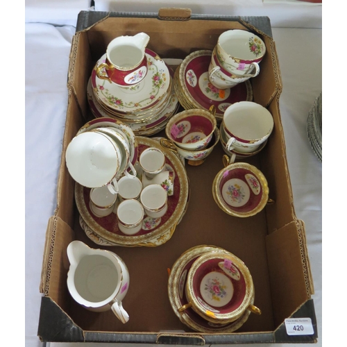 420 - An Shelley 49 Piece Part Tea Service for Six