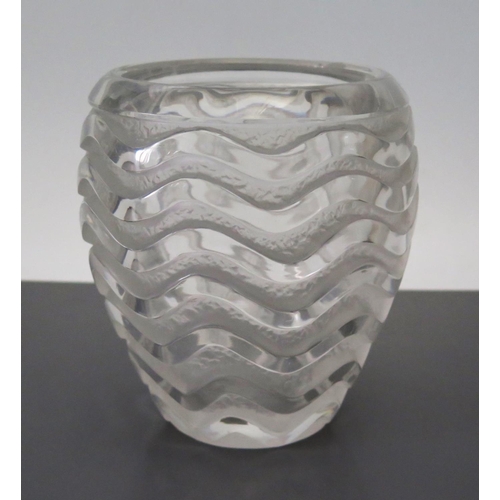 452 - A Rene Lalique Meandres Vase, 16.5cm high