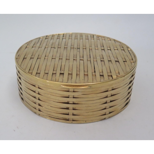 84a - A Tiffany & Co. Sterling Silver Gilt Basket Box, 15cm diam. x 5.2cm high, 426g