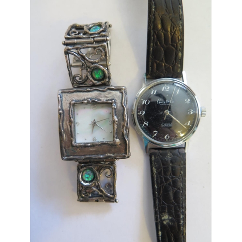 35h - A 1950's Manual Wristwatch (running) and ladies silver fashion watch