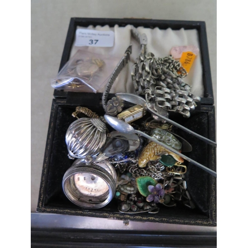 37 - Odd Silver and Costume Jewellery, watch etc