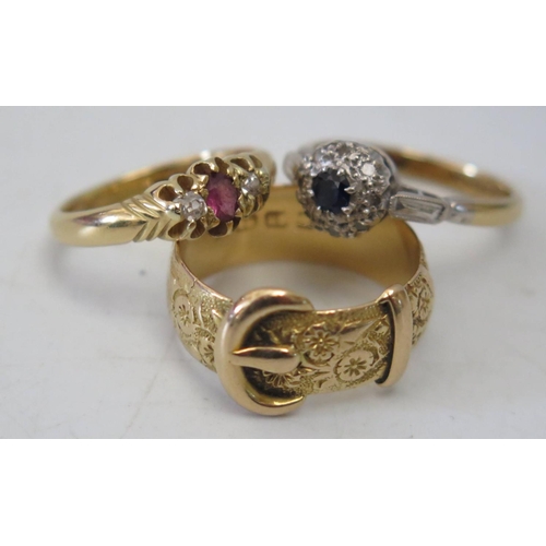 40b - Three 18ct Gold Rings, 15.1g