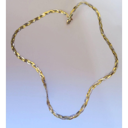 47 - A 9ct White and Yellow Gold Necklace, 4.7g, 45cm long