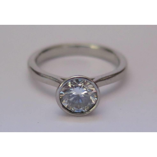 51 - A 1ct Diamond Solitaire in precious white metal setting, size I.5, 3.7g (approximate size)