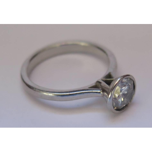 51 - A 1ct Diamond Solitaire in precious white metal setting, size I.5, 3.7g (approximate size)