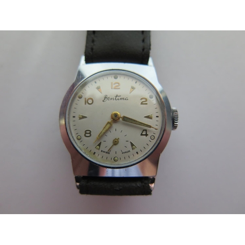 104 - A Bentima Stainless Steel Manual Wristwatch, the 28mm dial with subsidiary seconds dial, Oris Cal. 2... 