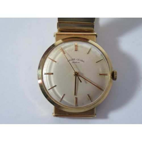 166 - A Favre-Leuba 18ct Gold Gent's Centre Seconds Manual Wristwatch with 32mm dial and on 18ct gold brac... 