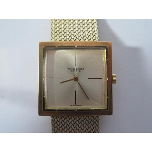 167 - A Favre-Leuba 18ct Gold Gent's Wristwatch with 27mm dial and on 18ct gold bracelet, 1970's, 72g gros... 