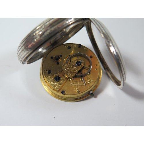 20 - A Victorian Ladies Keywound Open Dial Pocket Watch, the 41mm dial with engine turned and chased foli... 