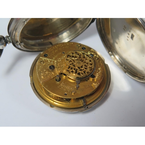 51 - A Victorian Silver Cased Keywound Chain Driven Fusee Full Hunter Pocket Watch, the outer case with e... 