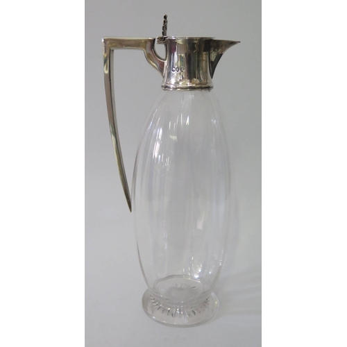 463 - A Victorian Silver Mounted Claret Jug, London 1895, W. Hutton & Sons, 24.5cm high