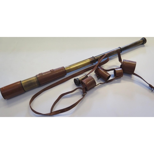 566 - A British Military Telescope in leather case ABL 1951 TEL.SIGN,MK.VI V6-OS717GA No. 170, 93cm extend... 