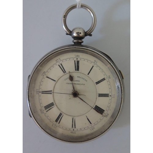 145 - A George IV Silver Cased Key Wound Open Dial Centre Seconds Chronograph Pocket Watch signed Bernstei... 