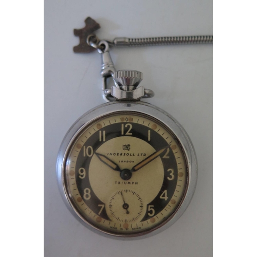 143 - An Ingersoll Triumph Open Dial Pocket Watch