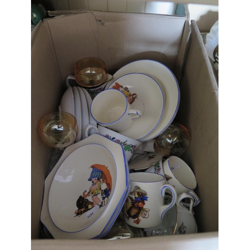 325 - Royal Winton Transfer Decorated Bowls, glasses and tea ware