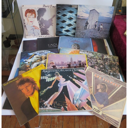 350 - A Selection of LP Records including The Who, Bowie, Cat Stevens, Blondie, Rod Stewart etc