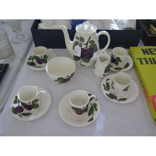 357 - A Plichta Wemyss Plum Decorated Part Coffee Set