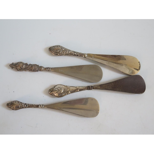 51 - Four Silver Handled Shoe Horns