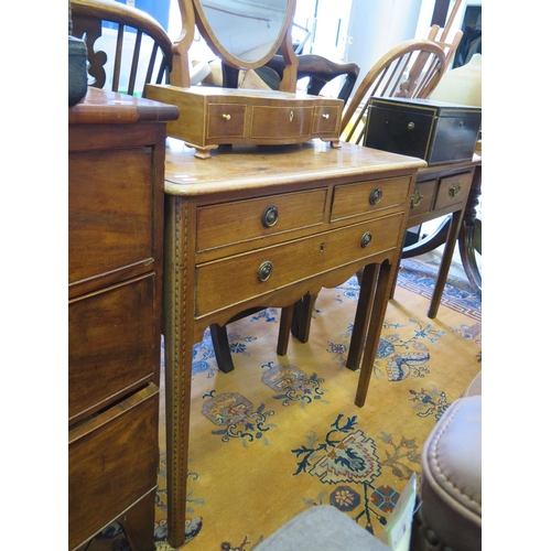 563 - A Nineteenth Century Mahogany and Fruitwood Strung Side Table