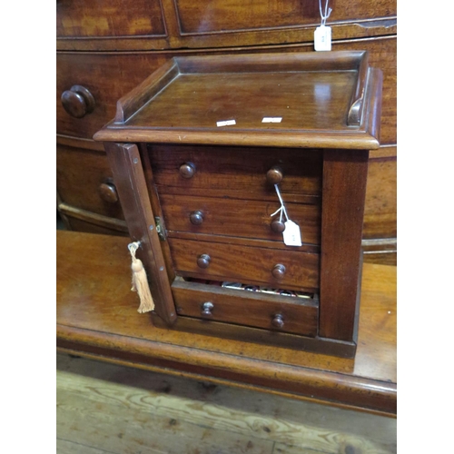 614 - A Small Victorian Mahogany Table Top Wellington Chest