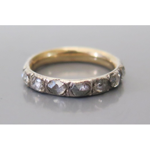 143 - A Georgian Rose Cut Diamond Eternity Ring, size I, 1.8g