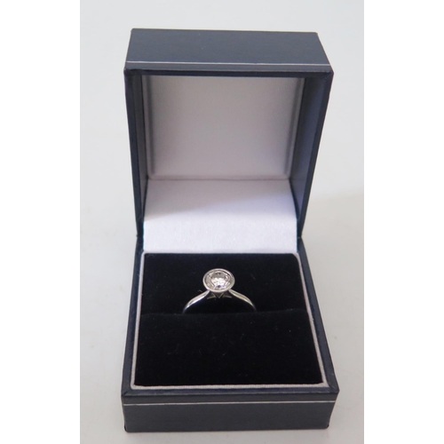 158 - A Diamond Solitaire Ring in precious white metal setting, size I.5, 3.8g (EDW 1ct)