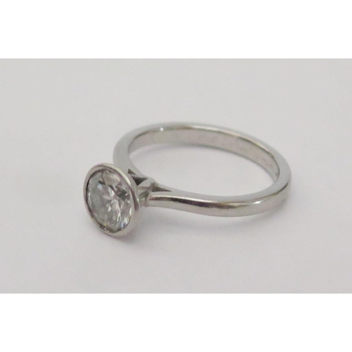 158 - A Diamond Solitaire Ring in precious white metal setting, size I.5, 3.8g (EDW 1ct)