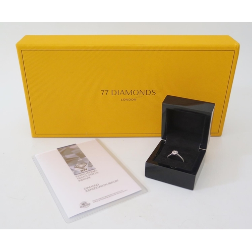 165 - 77 Diamonds Presentation Boxed Engagement Ring in 18ct white gold setting with IGI certificate indic... 