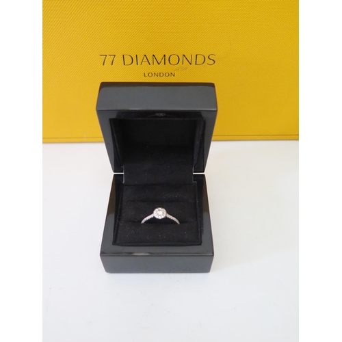 165 - 77 Diamonds Presentation Boxed Engagement Ring in 18ct white gold setting with IGI certificate indic... 