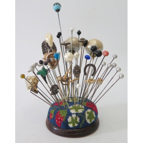 189 - A Collection of Hat Pins including three 15ct