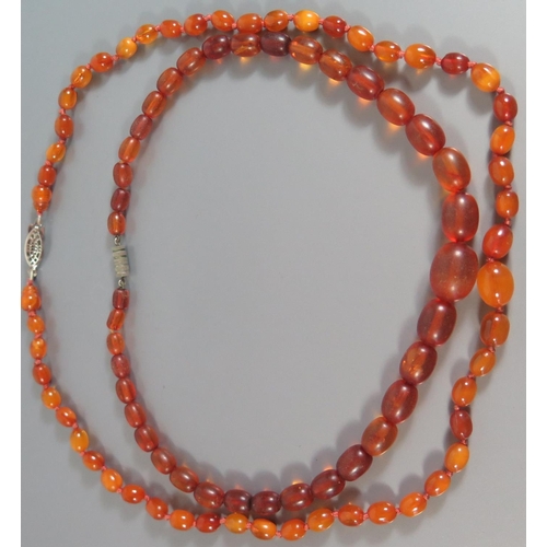 208 - Two Amber Bead Necklaces, 10.8 and 15.8g