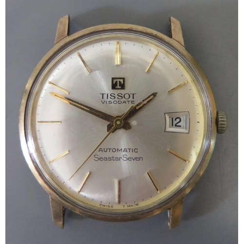 238c - A Gold Plated Tissot Visodate Automatic Seastar Seven, runs for a few seconds