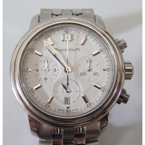 242 - A BLANCPAIN Gent's Stainless Steel Automatic Chronograph Wristwatch with 29mm dial, back marked No.6... 