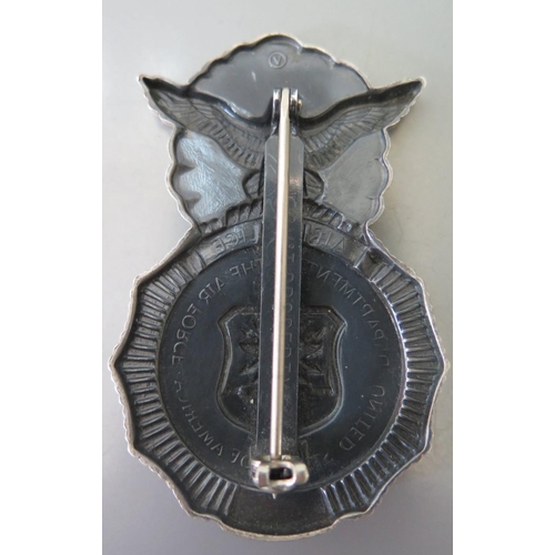 272 - A US Airforce Air Police Badge, Cold War period c. 1965, engraved F8920