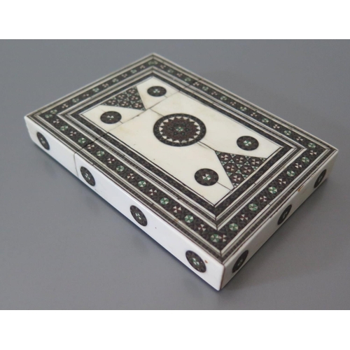 299 - A Nineteenth Century Anglo Indian Ivory and Inlaid Card Case *UK BIDS ONLY*