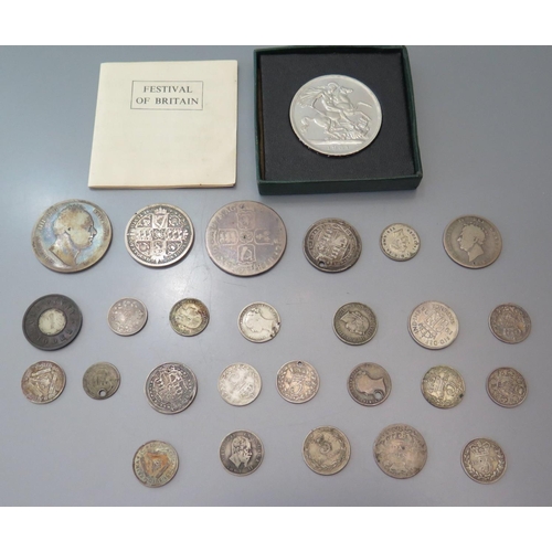 301c - A Selection of English Silver Coinage etc