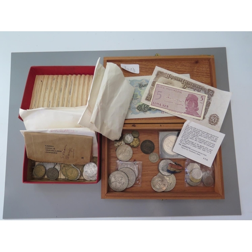 301d - A Collection of World Coins and Notes including France, Turkey, Syria, Lebanese, Italy, Greece etc