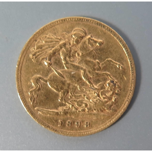 301J - A Victorian Gold Half Sovereign 1898