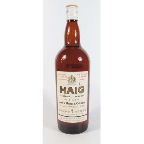 334a - An Old One Litre Bottle of Haig Whisky from NAAFI stores