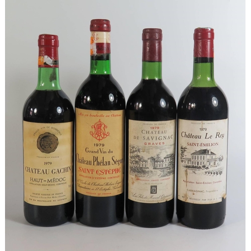 334b - Four Bottles of 1979 French Wine _ Chateau Phelan Segur, Chateau Gachin, Chateau Le Rey and Chateau ... 